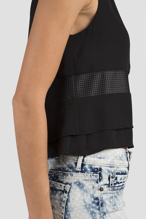 Women Black Chiffon Top