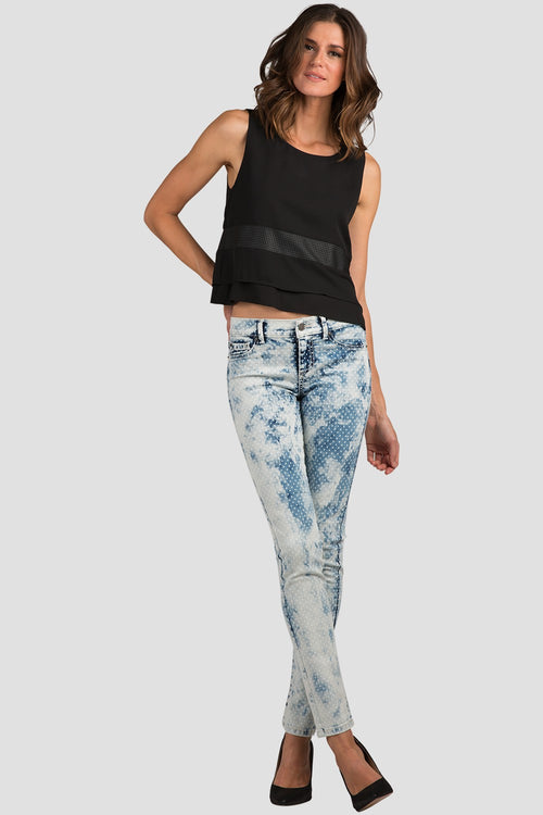 Women Black Chiffon Layered Top