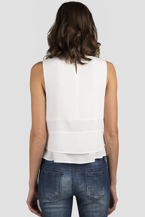 White Vegan Leather Top