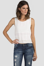 White Vegan Leather Zip Back Chemise