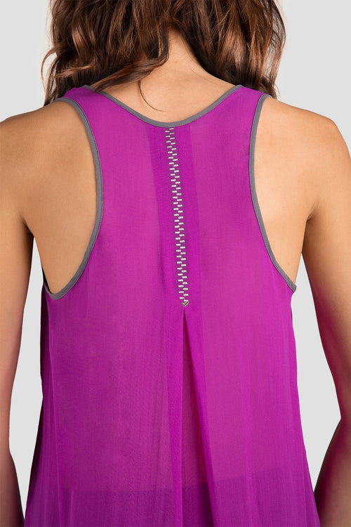 Women Purple Chiffon Top