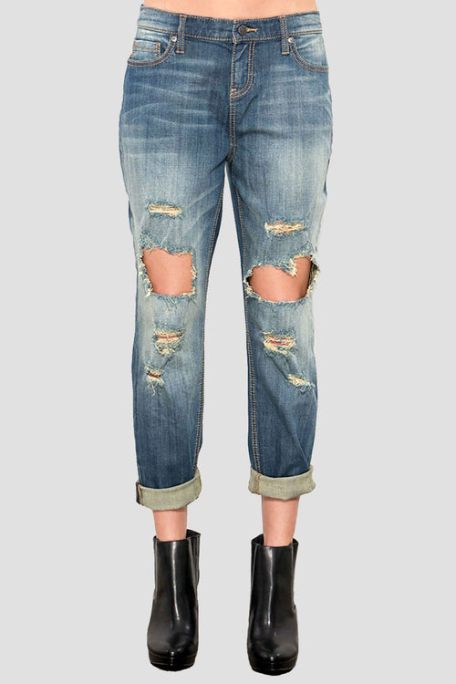 Women Indigo Boyfriend Jeans