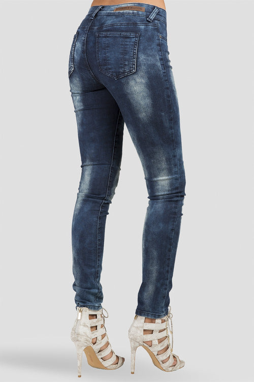 Women Bleached Denim Skinny Jeans