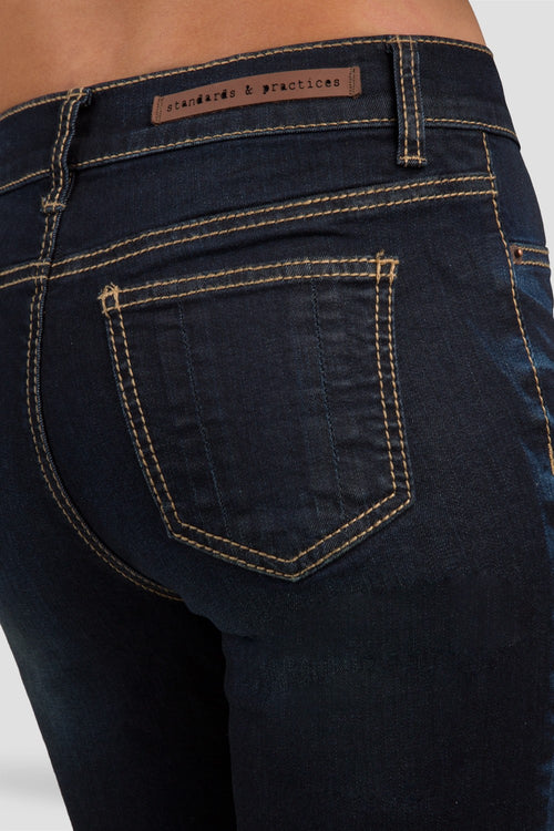 Women Dark Whisker Skinny Jeans