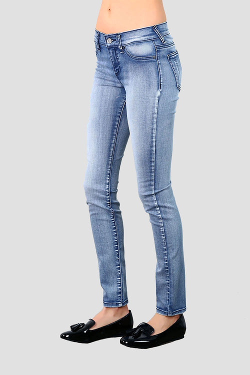 Women Light Rinse Denim Skinny Jeans
