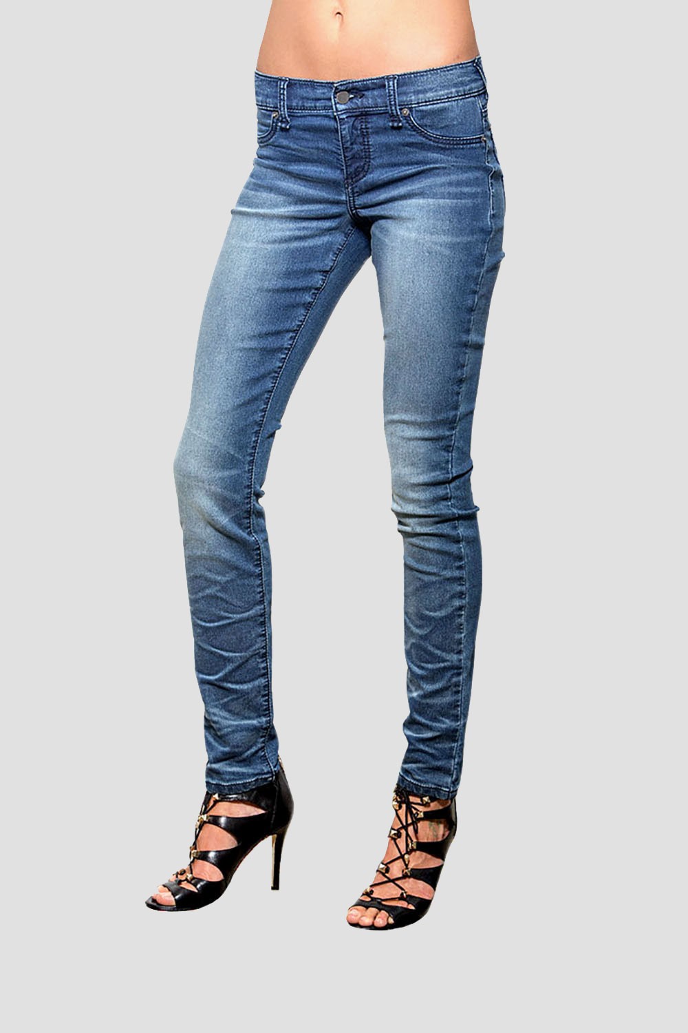 Women's Parker Medium Whisker Denim Knit Skinny Jeans - Standards