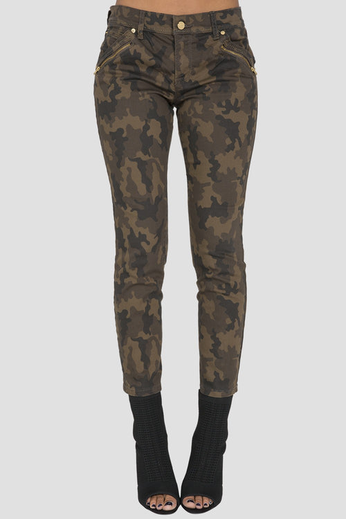 Women Camo Ankle Skinny Jeans