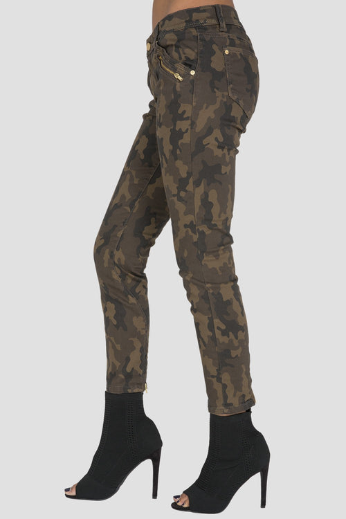 Camo Cropped Skinny Jeans