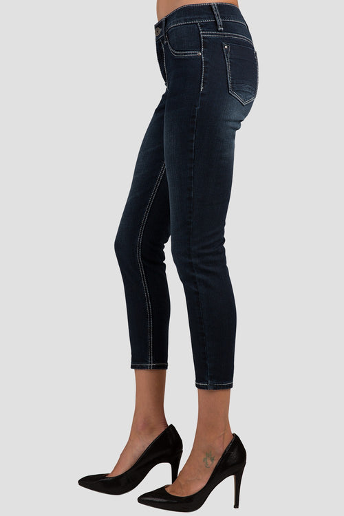 Women Indigo Cropped Skinny Jeans