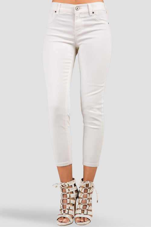 Ivory Cropped Skinny Jeans