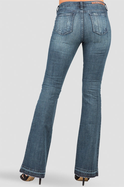 Uptown Blue Scatter Linear Stretch Flare Jeans