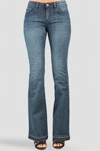 Uptown Blue Scatter Linear Stretch Flare Jeans