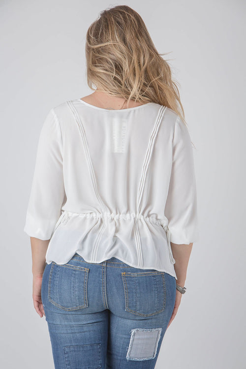 Plus Size Women White Sheer Blouse