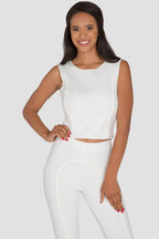 Women's White Ponte Skimmer Top