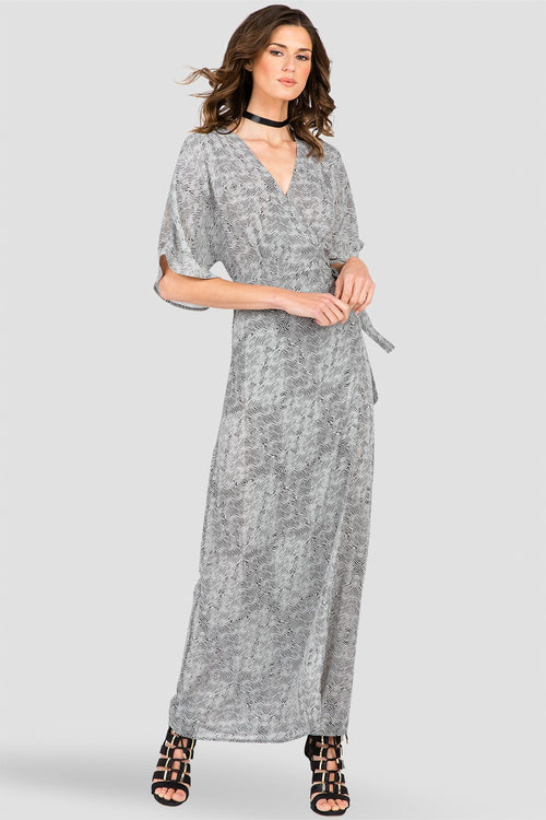 Tibal Print Wrap Maxi Dress