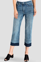 Frayed Raw Hem Cropped Women's Jeans