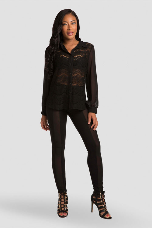 Women's Button-Up Collared Top