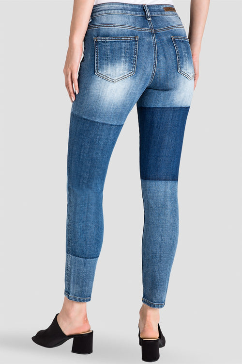 Standards & Practices Women's Patchwork Indigo Stretch Skinny Jeans