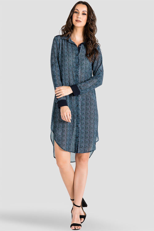 Millicent Snake Charmer Print Chiffon Shirt Dress