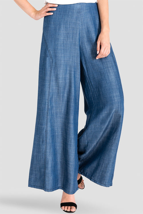 Perry Denim Tencel Palazzo Pants