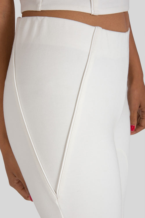 Women's White Moto Skinny Pant