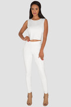 Standards & Practices Women's White Ponte Skinny Pants