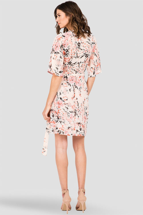 Standards & Practices Women's V-Neck Kimono Wrap Midi Dress
