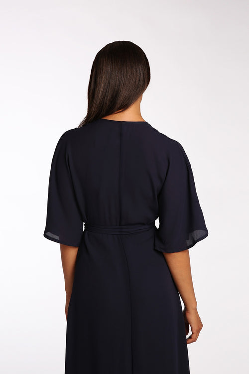 Midnight Blue Wrap Maxi Dress