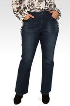 Standards & Practices Plus Size Women's Dark Wash Slim Flare Jeans-1