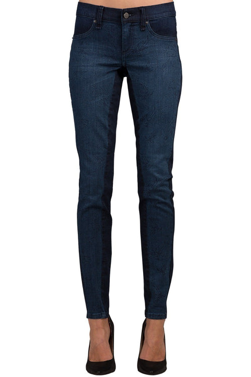 Patrisha Saucer Blue Floral Print Skinny Jeans