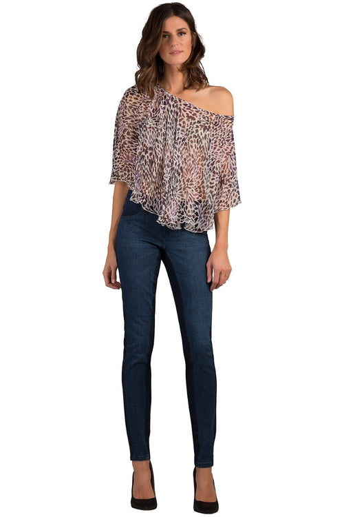 Patrisha Saucer Blue Floral Print Skinny Jeans