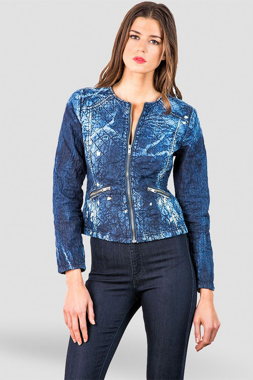 Women Denim Quilted Jacket 