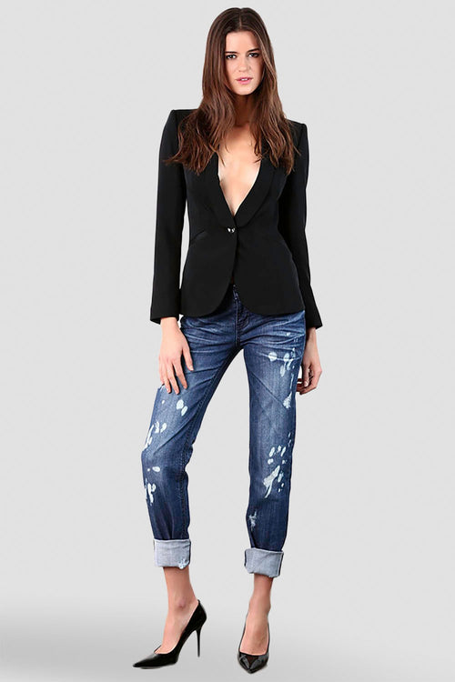 Women Low-Rise Destroyed Denim