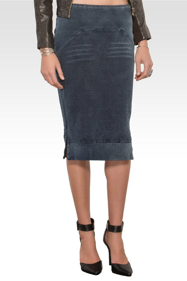 Women Indigo Midi Pencil Skirt