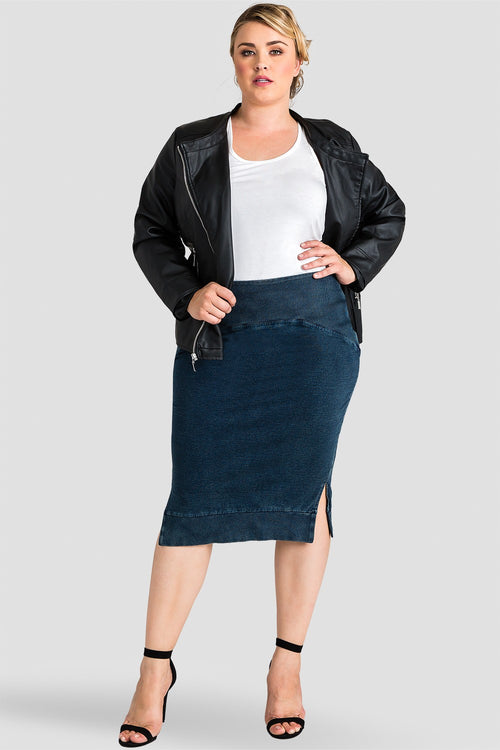 Plus Size Women Denim Skirt