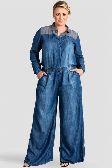Plus Size Women Indigo Jumpsuit