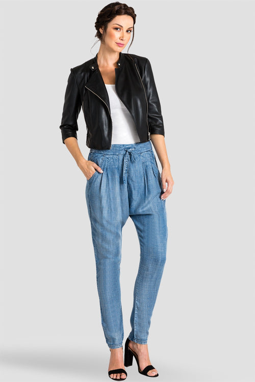 Standards & Practices Contemporary Fashion Women Light Wash Indigo Tencel Jogger Pants 