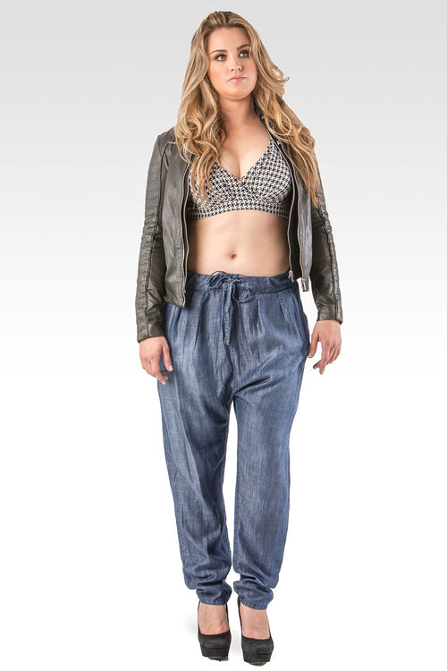 Standards & Practices Contemporary Fashion Women Light Wash Indigo Tencel Jogger Pants