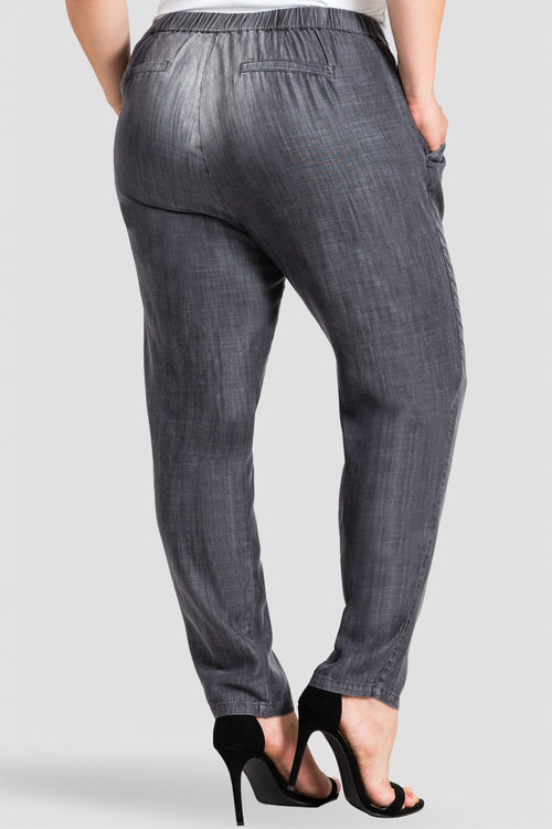 Louise Pleat Front Light Wash Tencel Pants - SP Plus