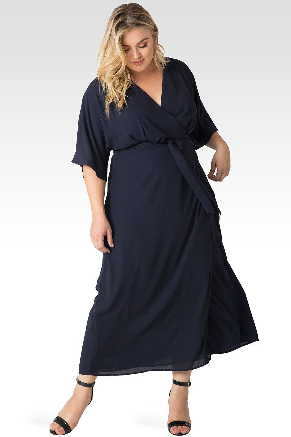 Standards & Practices Plus Size Women's Olivia Wrap Dress (Midnight ...