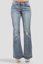 Stretch Woven Boy Toy Midrise Bootcut Jeans 
