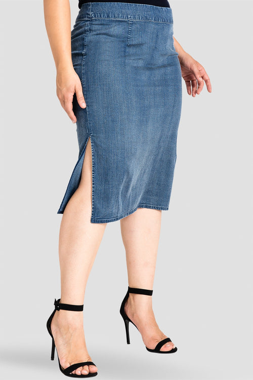 Standards & Practices Plus Size High-Waist Tencel Pencil Skirt