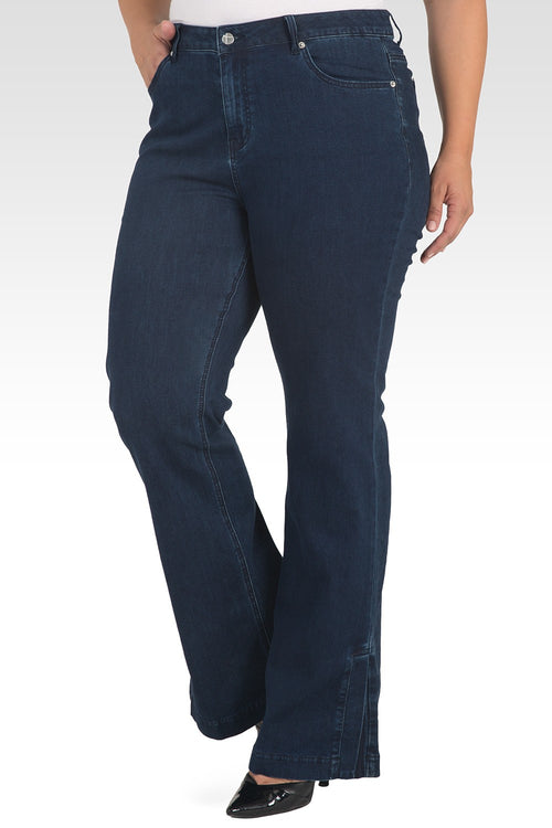 Rania Plus Size Light Weight Denim HR Slit Hem Jeans