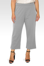 Standards & Practices Plus Size Women's Dark Grey High Waist Stretch Crepe 23" Crop Pants-1