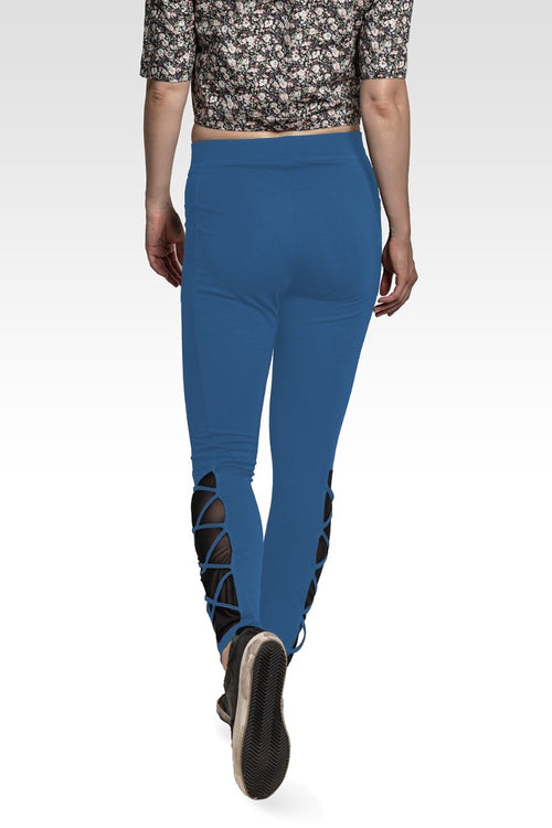 Jo Jo Women's Interlaced Mesh Leggings With Side Pockets