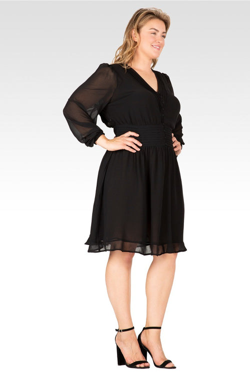 Adelsa Plus Size Women's Little Black Dress