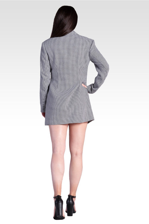 Ila Women's Houndstooth Double-Breasted Blazer Mini Dress