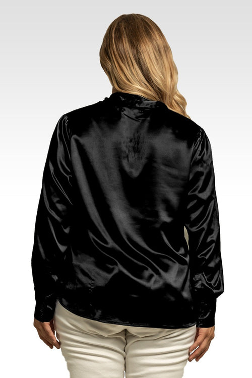 Reily Women's Plus Size Bow-tie Neck Long Sleeve Blouse