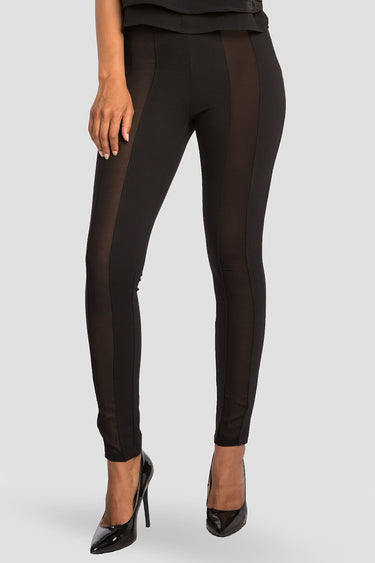 Ponte leggings chiffons center front leg insets