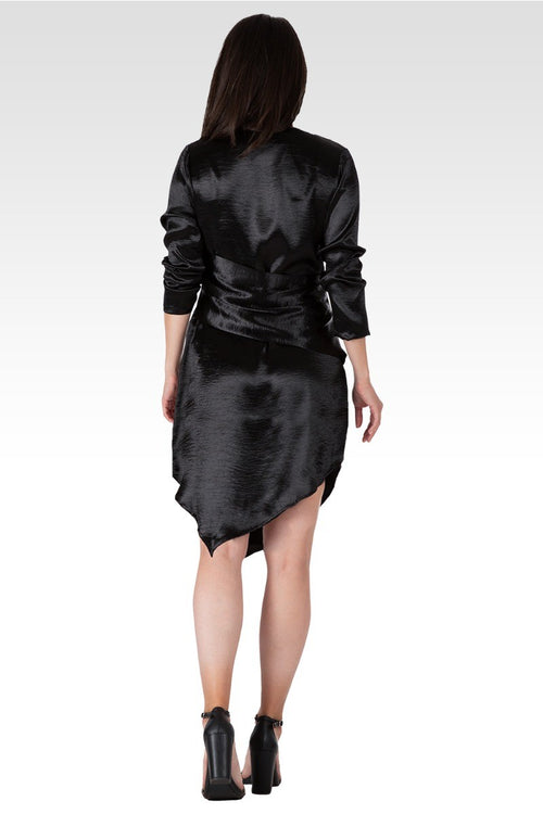 Amani Women's Black Satin Mini Dress